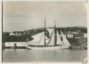 Image of Bowdoin at Battle Harbor, sails drying